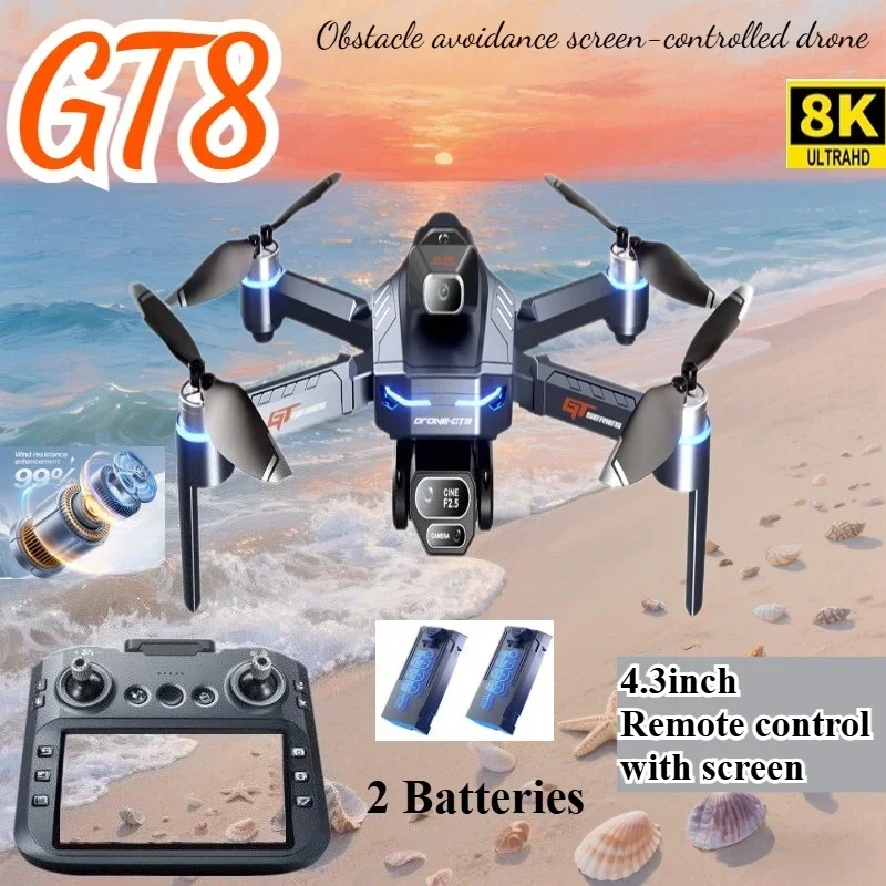 Drone Surveying - ドローン 4K HD GT8 カメラ障害物回避航空写真ブラシレスドローン スクリーン付き折りたたみ式