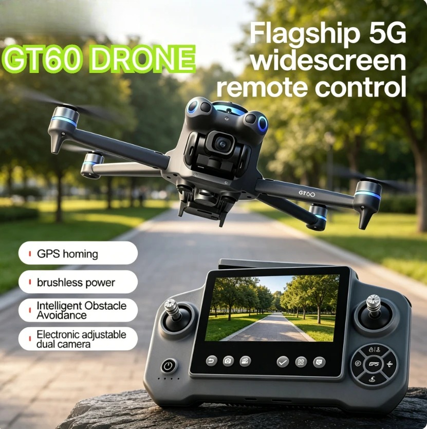 Drone Surveying - オリジナルGT60 GPS折りたたみ式RCクアッドコプター 4.3インチスクリーン 4K HD 8K
